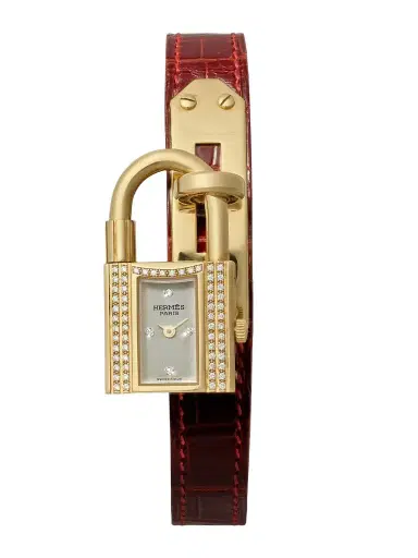 Stephanie Windsor + Hermès Vintage 1995 Kelly 16mm 18-karat Gold, Diamond And Leather Watch (fits Up To 7'' Wrist) | Thumbnail 1