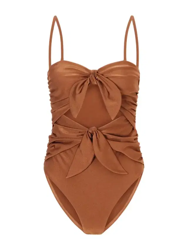 Zimmermann Aster Knot-detailed Gathered Swimsuit