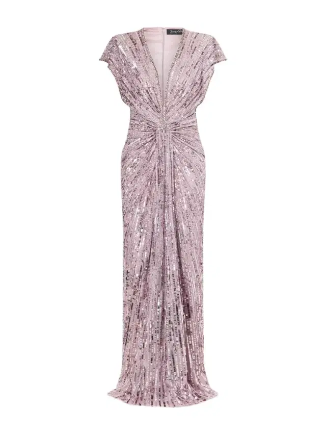 Jenny Packham Zola Twisted Crystal-embellished Sequined Tulle Gown