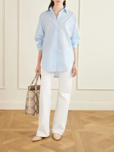 AGOLDE Sona Striped Cotton-blend Shirt | Thumbnail 2