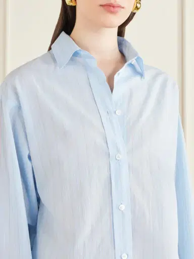 AGOLDE Sona Striped Cotton-blend Shirt | Thumbnail 5