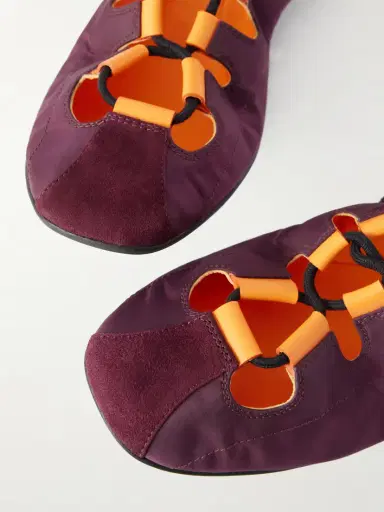 Alaïa Suede-trimmed Shell Ballet Flats | Thumbnail 5 Alaïa Suede-trimmed Shell Ballet Flats | Thumbnail 5