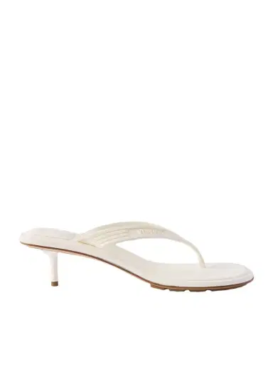 Bottega Veneta Sampieri Thong Leather-trimmed And Rubber Sandals | Thumbnail 1 Bottega Veneta Sampieri Thong Leather-trimmed And Rubber Sandals | Thumbnail 1