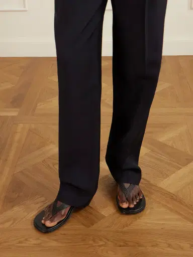 Bottega Veneta Sampieri Thong Leather-trimmed And Rubber Sandals | Thumbnail 2 Bottega Veneta Sampieri Thong Leather-trimmed And Rubber Sandals | Thumbnail 2