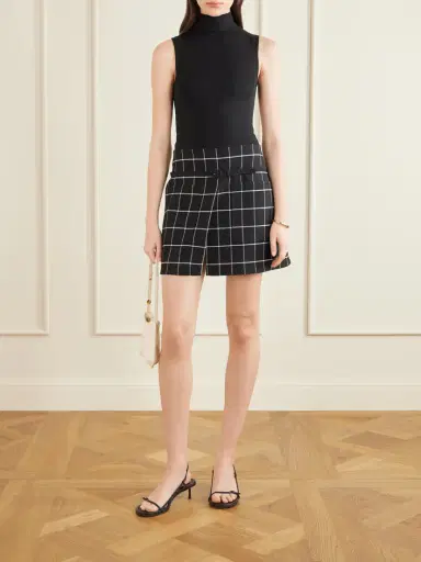 Courrèges Belted Checked Wool-blend Mini Skirt | Thumbnail 2 Courrèges Belted Checked Wool-blend Mini Skirt | Thumbnail 2