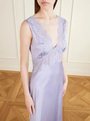 Rixo Lysandra Lace-trimmed Satin Maxi Dress | Thumbnail 4 Rixo Lysandra Lace-trimmed Satin Maxi Dress | Thumbnail 4