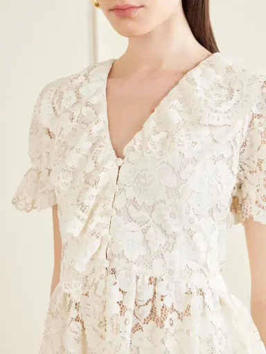 Rixo Dollie Ruffled Lace Blouse | Thumbnail 4