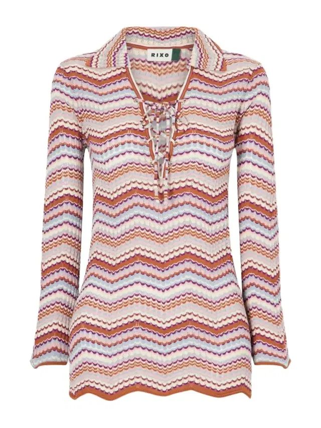 Rixo Brody Crochet-knit Cotton Top
