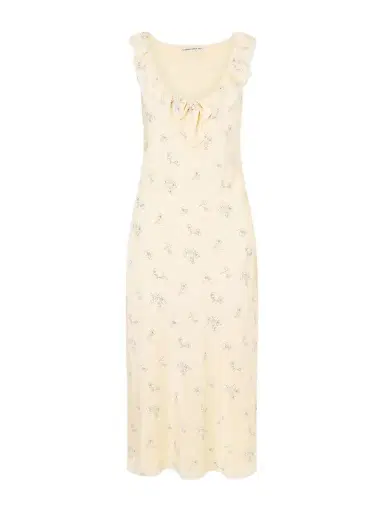 Alessandra Rich Floral-print Lace-trimmed Silk-satin Midi Dress | Thumbnail 1