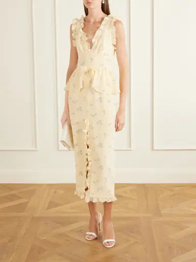 Alessandra Rich Bow-embellished Floral-print Silk Midi Dress | Thumbnail 2