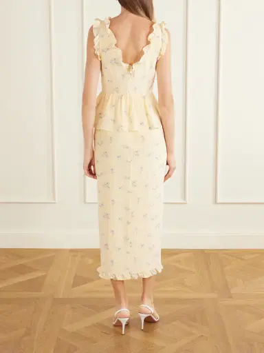 Alessandra Rich Bow-embellished Floral-print Silk Midi Dress | Thumbnail 3