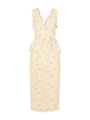 Alessandra Rich Bow-embellished Floral-print Silk Midi Dress | Thumbnail 1