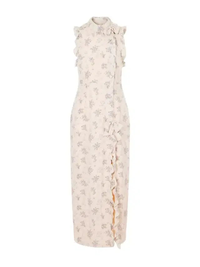 Ruffled Floral-print Silk Midi Dress