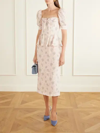 Alessandra Rich Floral-print Silk-satin Midi Dress | Thumbnail 2 Alessandra Rich Floral-print Silk-satin Midi Dress | Thumbnail 2