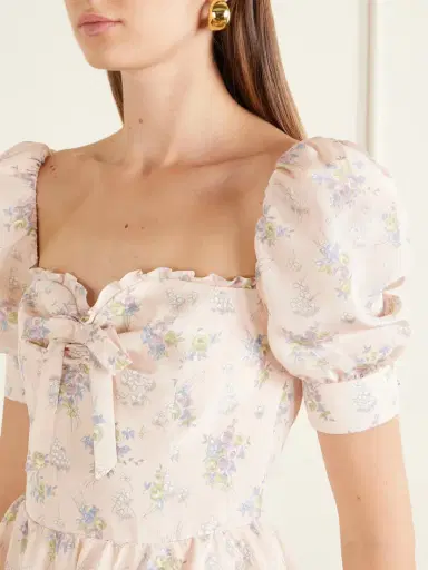 Alessandra Rich Floral-print Silk-satin Midi Dress | Thumbnail 4 Alessandra Rich Floral-print Silk-satin Midi Dress | Thumbnail 4