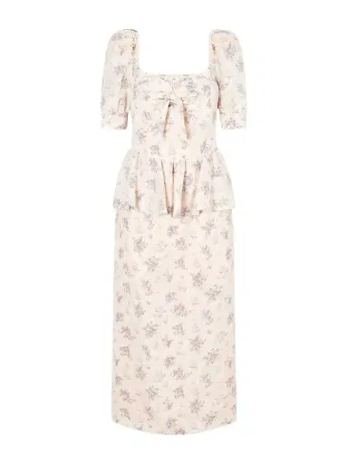Alessandra Rich Floral-print Silk-satin Midi Dress | Thumbnail 1 Alessandra Rich Floral-print Silk-satin Midi Dress | Thumbnail 1