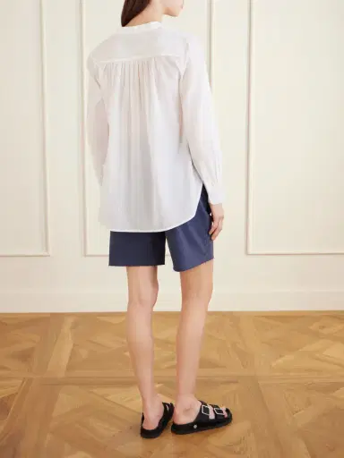 Nili Lotan Clarys Embroidered Gathered Cotton-voile Blouse | Thumbnail 4