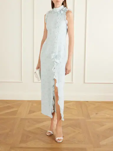 Alessandra Rich Printed Silk Midi Dress | Thumbnail 2