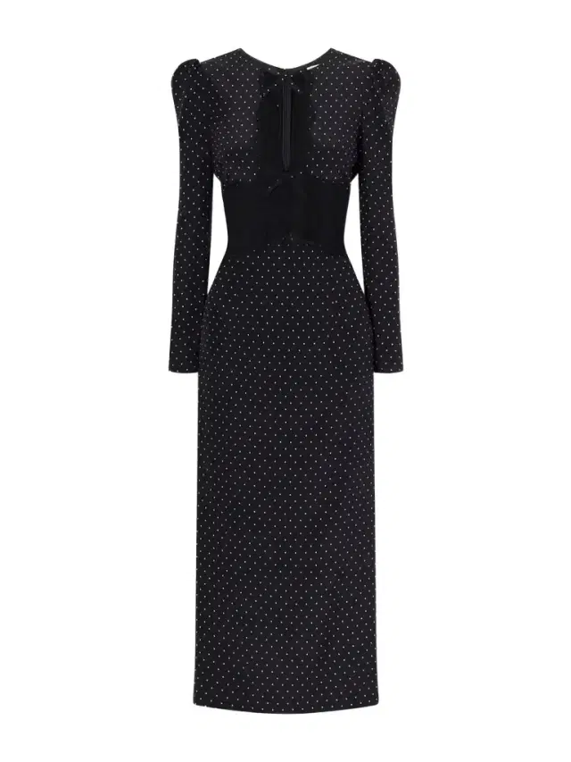 Polka-dot Silk Midi Dress