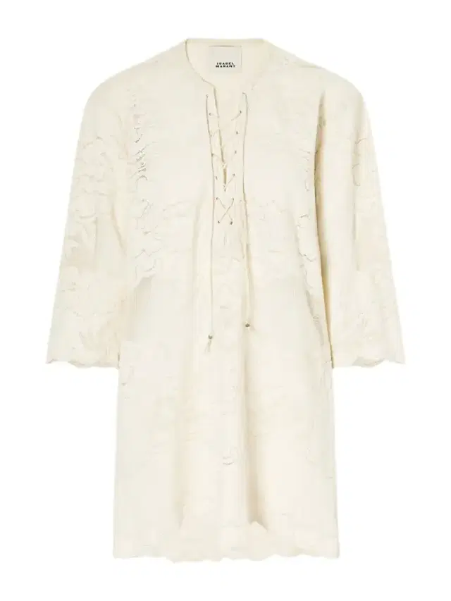 Solara Lace-up Embroidered Mini Dress Solara Lace-up Embroidered Mini Dress