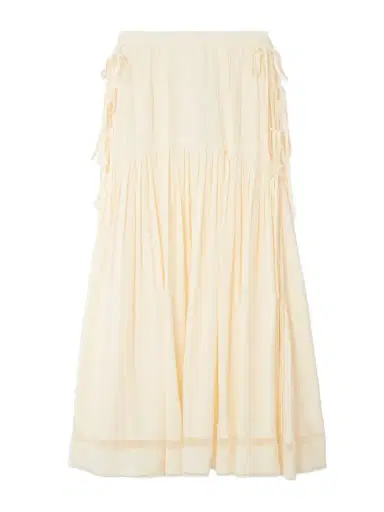 Rabanne Tie-detailed Pleated Crepe Midi Skirt | Thumbnail 1 Rabanne Tie-detailed Pleated Crepe Midi Skirt | Thumbnail 1