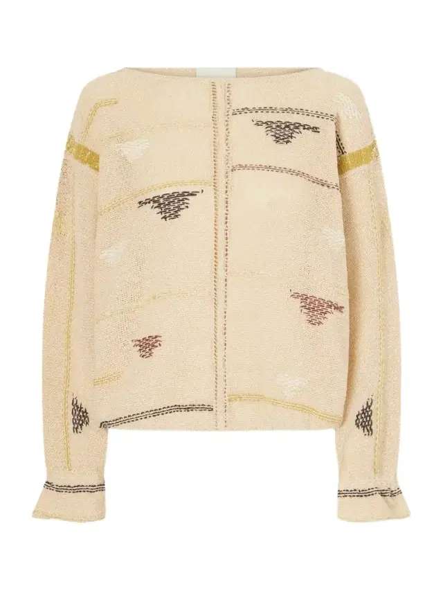Elyron Embroidered Linen-blend Sweater