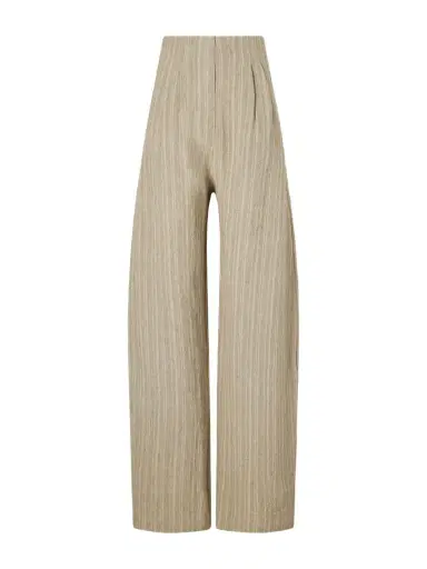 Cortana Camila Pleated Striped Linen Wide-leg Pants | Thumbnail 1