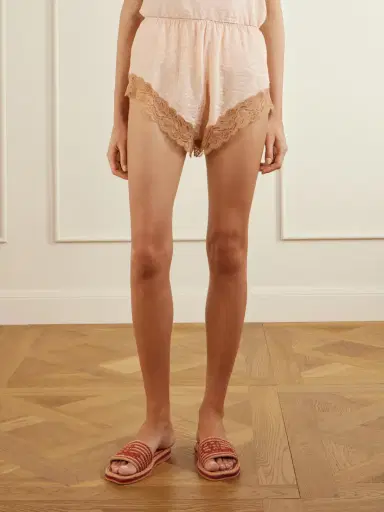 Chloé Lace-trimmed Silk-jacquard Shorts | Thumbnail 3