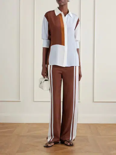 SIR. Marais Striped Silk Straight-leg Pants | Thumbnail 2 SIR. Marais Striped Silk Straight-leg Pants | Thumbnail 2