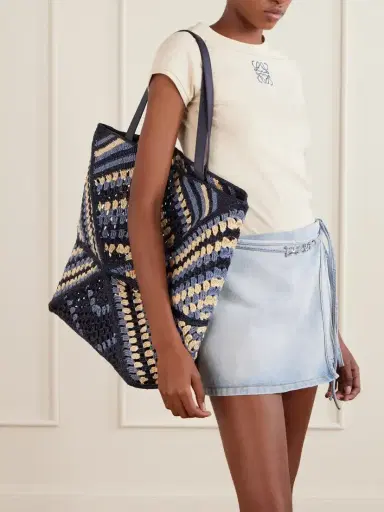 Loewe + Paula's Ibiza Puzzle Fold Large Leather-trimmed Raffia Shoulder Bag | Thumbnail 3 Loewe + Paula's Ibiza Puzzle Fold Large Leather-trimmed Raffia Shoulder Bag | Thumbnail 3