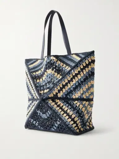 Loewe + Paula's Ibiza Puzzle Fold Large Leather-trimmed Raffia Shoulder Bag | Thumbnail 4 Loewe + Paula's Ibiza Puzzle Fold Large Leather-trimmed Raffia Shoulder Bag | Thumbnail 4