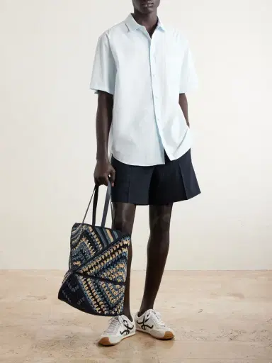 Loewe + Paula's Ibiza Puzzle Fold Large Leather-trimmed Raffia Shoulder Bag | Thumbnail 8 Loewe + Paula's Ibiza Puzzle Fold Large Leather-trimmed Raffia Shoulder Bag | Thumbnail 8