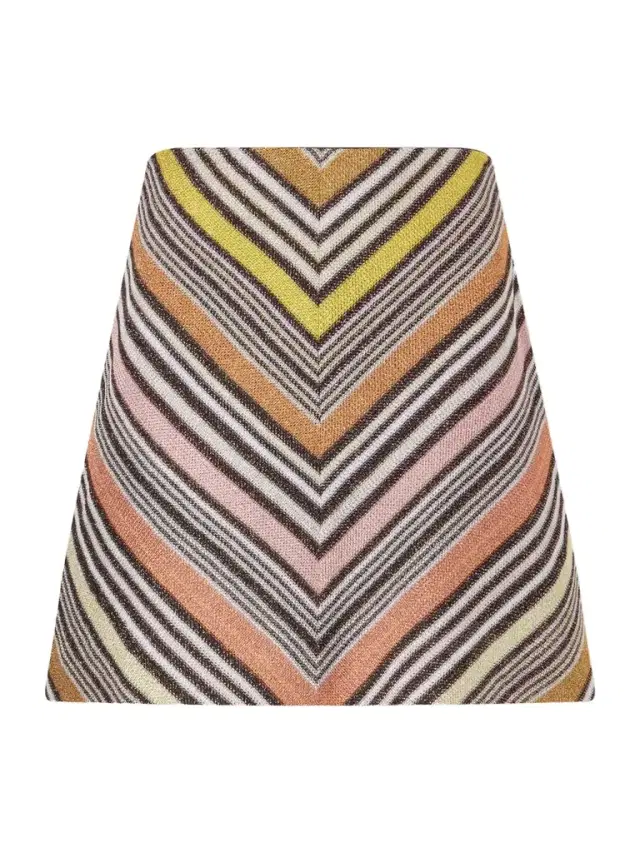 Missoni Striped Metallic Crochet-knit Mini Skirt