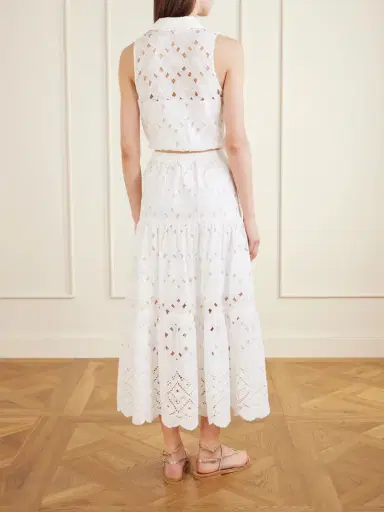 Cara Cara Melanie Broderie Anglaise Cotton Midi Skirt | Thumbnail 3 Cara Cara Melanie Broderie Anglaise Cotton Midi Skirt | Thumbnail 3