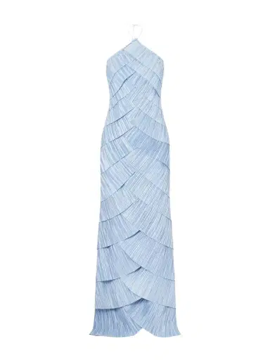 Cult Gaia Marsla Plissé-satin Halterneck Maxi Dress | Thumbnail 1 Cult Gaia Marsla Plissé-satin Halterneck Maxi Dress | Thumbnail 1