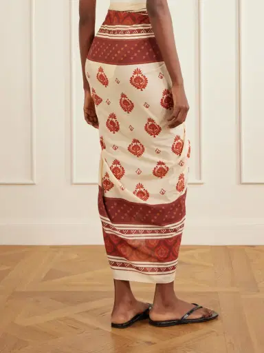 Johanna Ortiz Red Spirit Of The Rider Printed Cotton Pareo | Thumbnail 3