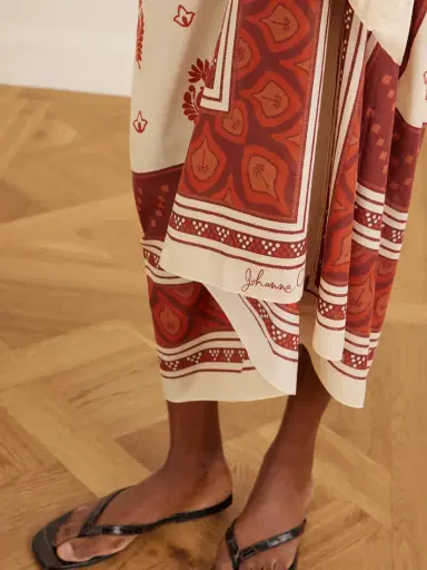 Johanna Ortiz Red Spirit Of The Rider Printed Cotton Pareo | Thumbnail 4
