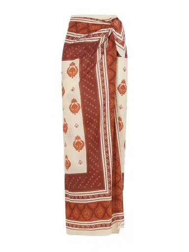 Johanna Ortiz Red Spirit Of The Rider Printed Cotton Pareo | Thumbnail 1