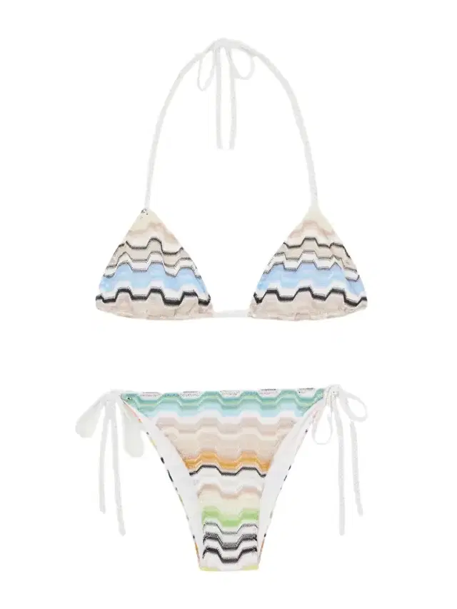 Missoni Mare Striped Metallic Crochet-knit Triangle Bikini