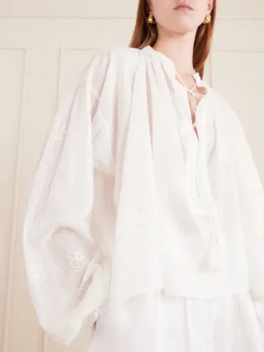 Thierry Colson Guise Embroidered Cotton Blouse | Thumbnail 5