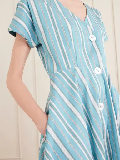 Thierry Colson Cassandra Striped Cotton-poplin Midi Dress | Thumbnail 4 Thierry Colson Cassandra Striped Cotton-poplin Midi Dress | Thumbnail 4