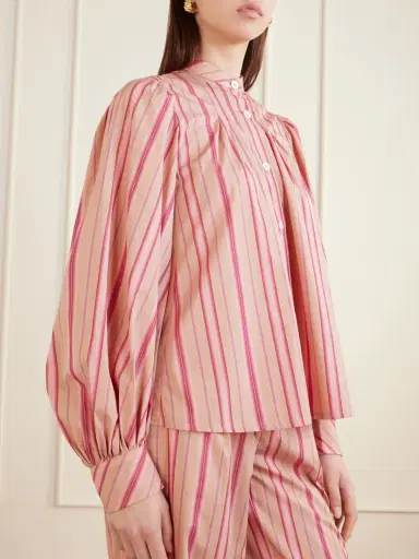 Thierry Colson Yana Striped Cotton-poplin Blouse | Thumbnail 4 Thierry Colson Yana Striped Cotton-poplin Blouse | Thumbnail 4