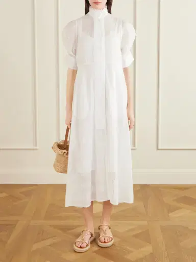 Thierry Colson Venetia Ruffled Broderie Anglaise Cotton Midi Dress | Thumbnail 2