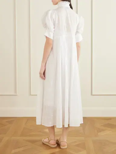 Thierry Colson Venetia Ruffled Broderie Anglaise Cotton Midi Dress | Thumbnail 3