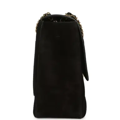 Chanel Chanel Maxi "Souplissimo" Large Flap Bag Black Suede Gold Hardware | Thumbnail 3