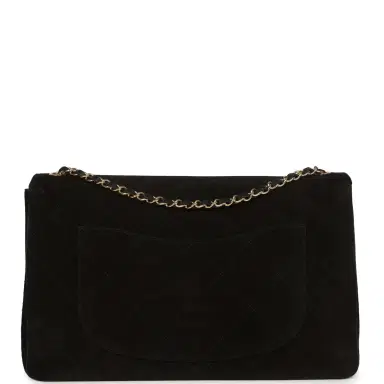 Chanel Chanel Maxi "Souplissimo" Large Flap Bag Black Suede Gold Hardware | Thumbnail 4