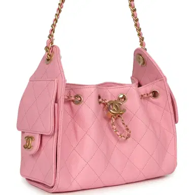 Chanel Chanel Mini 25 Hobo Bag Pink Caviar Antique Gold Hardware | Thumbnail 2 Chanel Chanel Mini 25 Hobo Bag Pink Caviar Antique Gold Hardware | Thumbnail 2