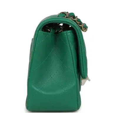 Chanel Chanel Mini Classic Rectangular Flap Bag Green Lambskin Light Gold Hardware | Thumbnail 3 Chanel Chanel Mini Classic Rectangular Flap Bag Green Lambskin Light Gold Hardware | Thumbnail 3