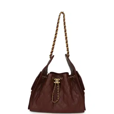 Chanel Chanel Small 25 Hobo Bag Brown Caviar Antique Gold Hardware | Thumbnail 7