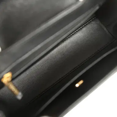 Chanel Chanel Small Fringe Kelly Black Lambskin Gold Hardware | Thumbnail 8
